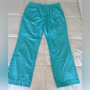 Men’s Sahara vintage 80’s 90’s preppy golf cotton blend trousers pants teal 36
